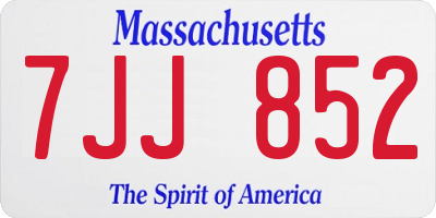 MA license plate 7JJ852