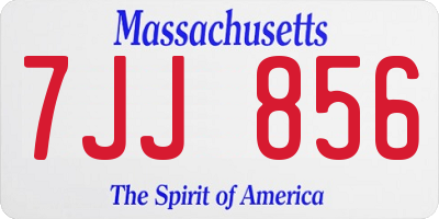 MA license plate 7JJ856