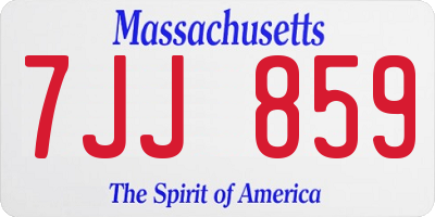 MA license plate 7JJ859