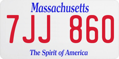 MA license plate 7JJ860