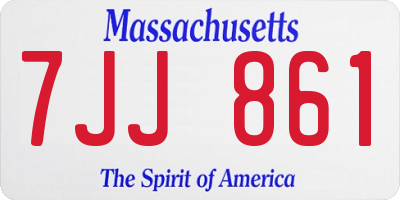 MA license plate 7JJ861