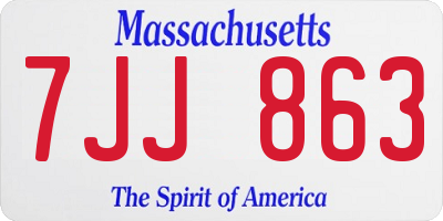 MA license plate 7JJ863