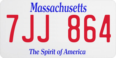 MA license plate 7JJ864