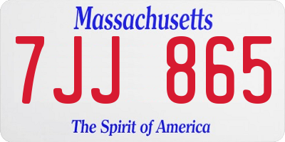 MA license plate 7JJ865