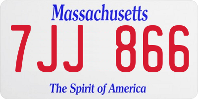MA license plate 7JJ866