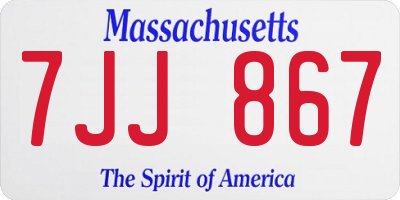 MA license plate 7JJ867