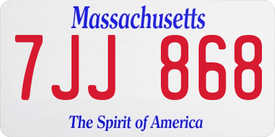 MA license plate 7JJ868