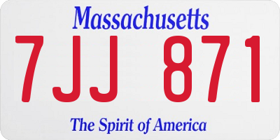 MA license plate 7JJ871