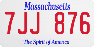 MA license plate 7JJ876