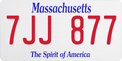 MA license plate 7JJ877