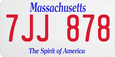 MA license plate 7JJ878