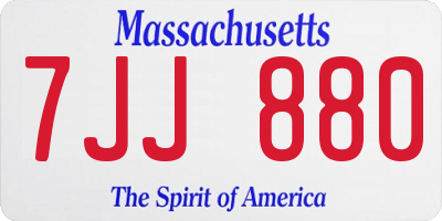 MA license plate 7JJ880