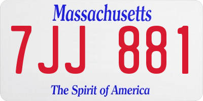 MA license plate 7JJ881