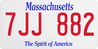 MA license plate 7JJ882