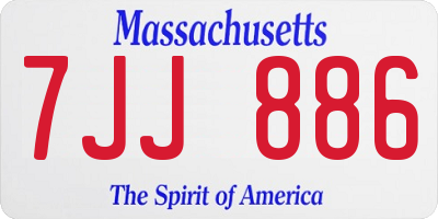 MA license plate 7JJ886