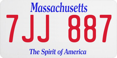 MA license plate 7JJ887