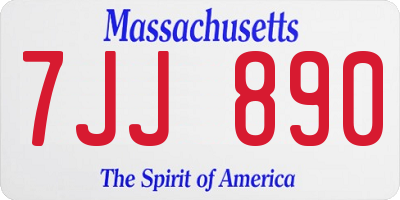 MA license plate 7JJ890