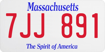 MA license plate 7JJ891