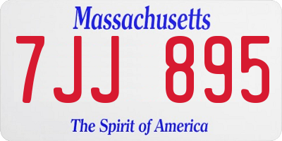 MA license plate 7JJ895