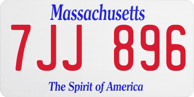 MA license plate 7JJ896