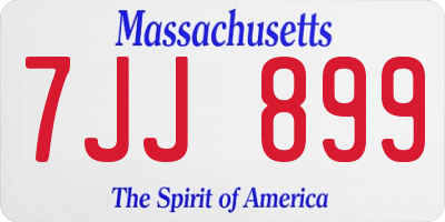 MA license plate 7JJ899
