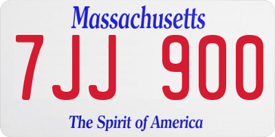 MA license plate 7JJ900