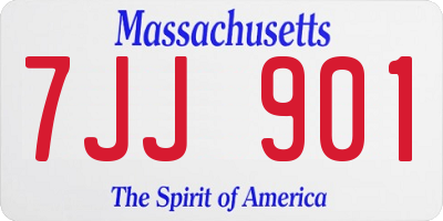 MA license plate 7JJ901