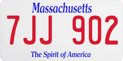 MA license plate 7JJ902