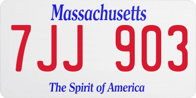 MA license plate 7JJ903