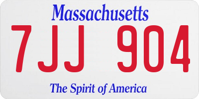 MA license plate 7JJ904