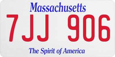 MA license plate 7JJ906