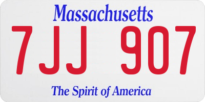 MA license plate 7JJ907