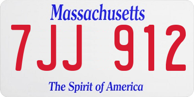 MA license plate 7JJ912