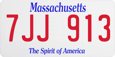 MA license plate 7JJ913