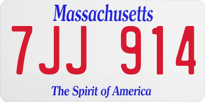 MA license plate 7JJ914