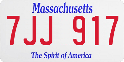 MA license plate 7JJ917