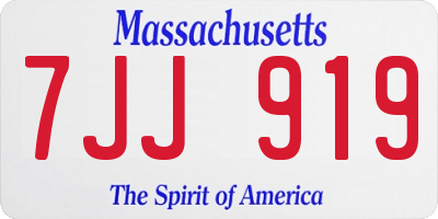 MA license plate 7JJ919
