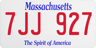 MA license plate 7JJ927