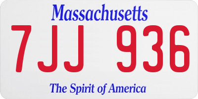 MA license plate 7JJ936