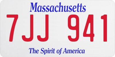 MA license plate 7JJ941