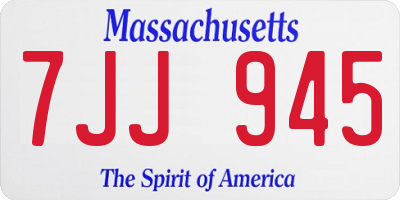 MA license plate 7JJ945