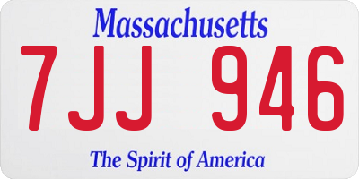 MA license plate 7JJ946