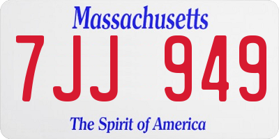MA license plate 7JJ949