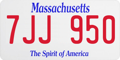 MA license plate 7JJ950