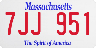 MA license plate 7JJ951