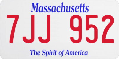 MA license plate 7JJ952