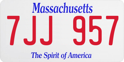 MA license plate 7JJ957