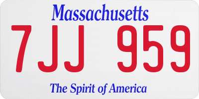 MA license plate 7JJ959