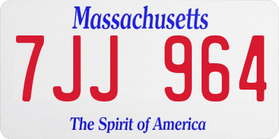 MA license plate 7JJ964