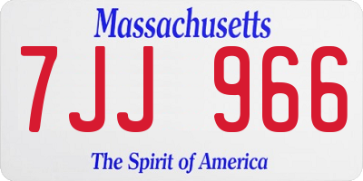 MA license plate 7JJ966
